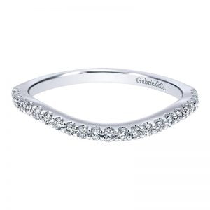 14k White Gold Diamond Curved Wedding Band WB11762R4W44JJ