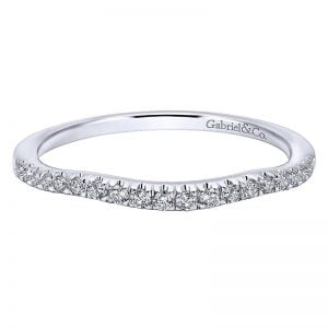 14k White Gold Diamond Curved Wedding Band WB11794R3W44JJ