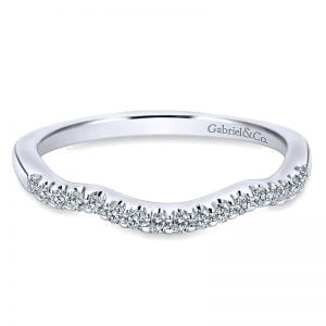 14k White Gold Diamond Curved Wedding Band WB11828R3W44JJ