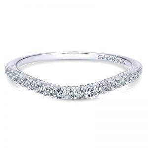 14k White Gold Diamond Curved Wedding Band WB11876R2W44JJ