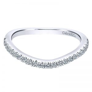 14k White Gold Diamond Curved Wedding Band WB12335R4W44JJ