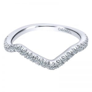 14k White Gold Diamond Curved Wedding Band WB12336R4W44JJ