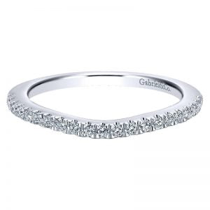 14k White Gold Diamond Curved Wedding Band WB12338C8W44JJ