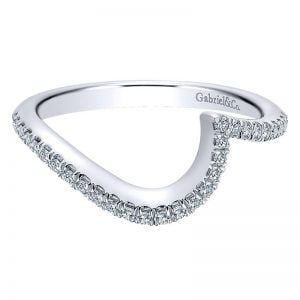 14k White Gold Diamond Curved Wedding Band WB12348R6W44JJ