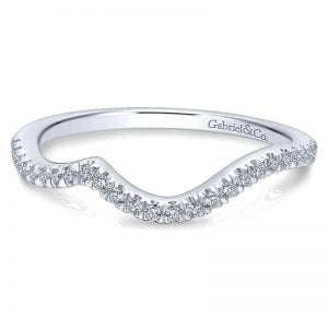 14k White Gold Diamond Curved Wedding Band WB12593R4W44JJ