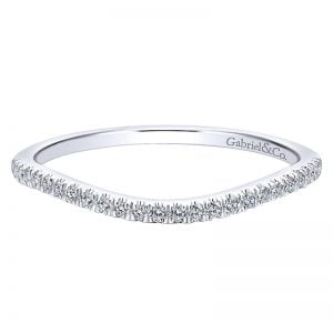 14k White Gold Diamond Curved Wedding Band WB12600S3W44JJ