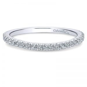 14k White Gold Diamond Curved Wedding Band WB12605R4W44JJ