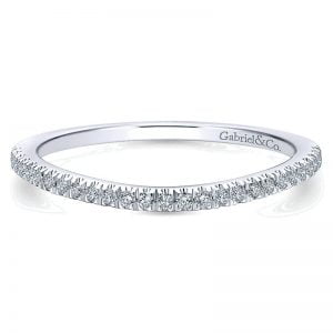 14k White Gold Diamond Curved Wedding Band WB12610R4W44JJ