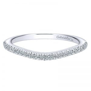 14k White Gold Diamond Curved Wedding Band WB12618R4W44JJ