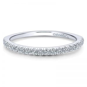 14k White Gold Diamond Curved Wedding Band WB12621R4W44JJ