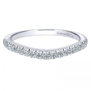 14k White Gold Diamond Curved Wedding Band WB12623R4W44JJ