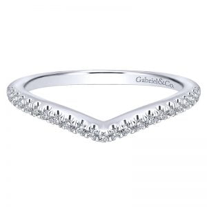 14k White Gold Diamond Curved Wedding Band WB12643R4W44JJ