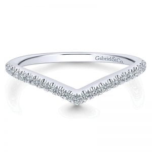14k White Gold Diamond Curved Wedding Band WB12644M4W44JJ