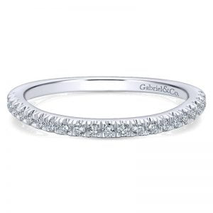 14k White Gold Diamond Curved Wedding Band WB12652O4W44JJ