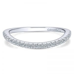 14k White Gold Diamond Curved Wedding Band WB12653R4W44JJ
