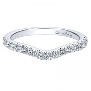 14k White Gold Diamond Curved Wedding Band WB12662S3W44JJ