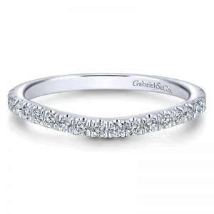 14k White Gold Diamond Curved Wedding Band WB12675R4W44JJ