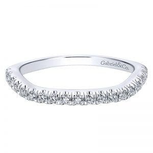 14k White Gold Diamond Curved Wedding Band WB12678R4W44JJ