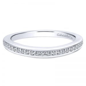 14k White Gold Diamond Curved Wedding Band WB12685R4W44JJ