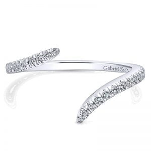 14k White Gold Diamond Curved Wedding Band WB12760R4W44JJ