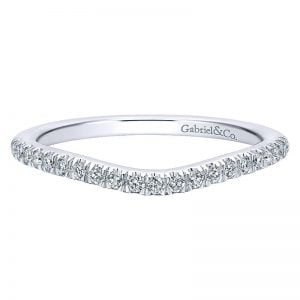14k White Gold Diamond Curved Wedding Band WB12767C4W44JJ