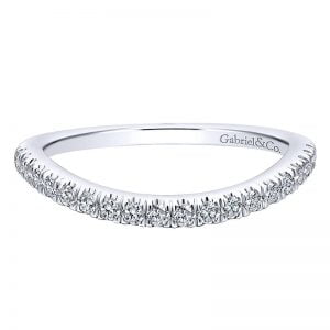 14k White Gold Diamond Curved Wedding Band WB12775S3W44JJ