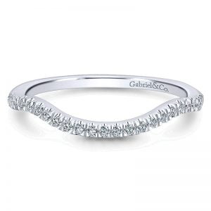 14k White Gold Diamond Curved Wedding Band WB12804E4W44JJ
