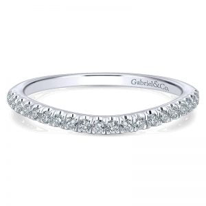 14k White Gold Diamond Curved Wedding Band WB12813R4W44JJ