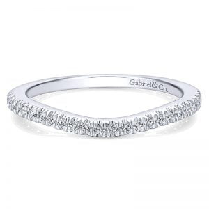 14k White Gold Diamond Curved Wedding Band WB12824R4W44JJ