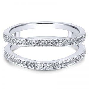 14k White Gold Diamond Curved Wedding Band WB12838R4W44JJ