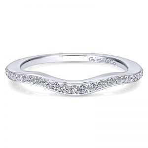 14k White Gold Diamond Curved Wedding Band WB12958C4W44JJ