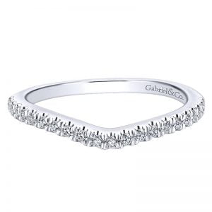 14k White Gold Diamond Curved Wedding Band WB12960R4W44JJ