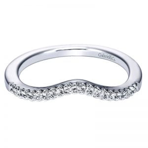 14k White Gold Diamond Curved Wedding Band WB5866W44JJ