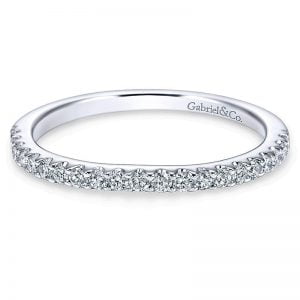 14k White Gold Diamond Curved Wedding Band WB7482W44JJ