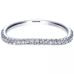 14k White Gold Diamond Curved Wedding Band WB8734W44JJ
