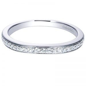 14k White Gold Diamond Curved Wedding Band WB8927W44JJ