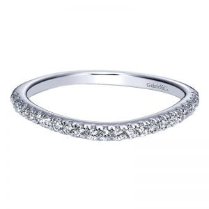 14k White Gold Diamond Curved Wedding Band WB9035W44JJ