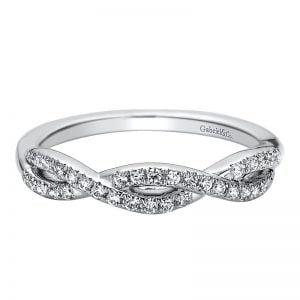 14k White Gold Diamond Curved Wedding Band WB9285W44JJ