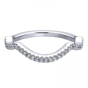 14k White Gold Diamond Curved Wedding Band WB9371W44JJ
