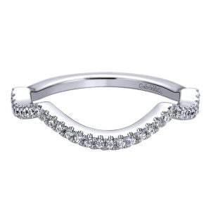 14k White Gold Diamond Curved Wedding Band WB9372W44JJ