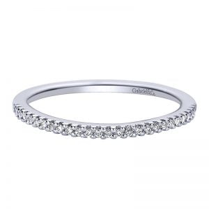 14k White Gold Diamond Curved Wedding Band WB9402W44JJ