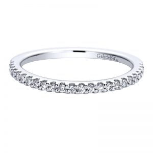 14k White Gold Diamond Curved Wedding Band WB9403W44JJ