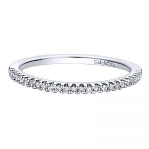 14k White Gold Diamond Curved Wedding Band WB9540W44JJ