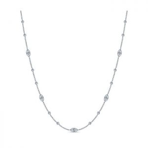 14k White Gold Diamond Diamond By The Yard Necklace NK1039W45JJ