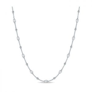 14k White Gold Diamond Diamond By The Yard Necklace NK1135W45JJ