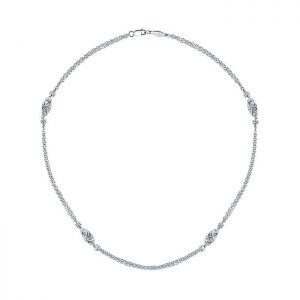 14k White Gold Diamond Diamond By The Yard Necklace NK1198W45JJ