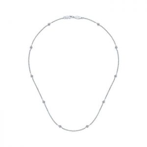 14k White Gold Diamond Diamond By The Yard Necklace NK753W45JJ