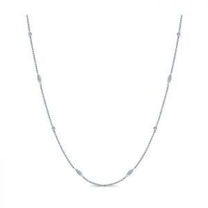14k White Gold Diamond Diamond By The Yard Necklace NK823W45JJ