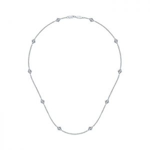 14k White Gold Diamond Diamond By The Yard Necklace NK826W45JJ