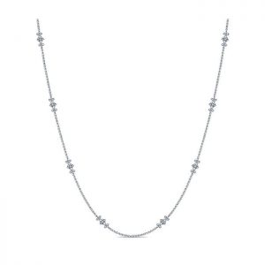 14k White Gold Diamond Diamond By The Yard Necklace NK832W45JJ